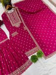 MOST PICKED CHINON EMBROIDERY SEQUENCE WORK TOP SHARARA WITH DUPATTA PARTY WEAR WHOLESALE PRICE ETHNIC GARMENT (4)