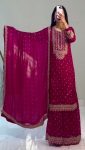 MOST PICKED CHINON EMBROIDERY SEQUENCE WORK TOP SHARARA WITH DUPATTA PARTY WEAR WHOLESALE PRICE ETHNIC GARMENT (4)