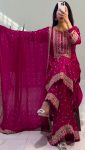 MOST PICKED CHINON EMBROIDERY SEQUENCE WORK TOP SHARARA WITH DUPATTA PARTY WEAR WHOLESALE PRICE ETHNIC GARMENT (4)
