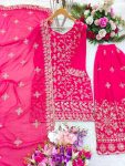 MOST PICKED GEORGETTE EMBROIDERY SEQUENCE WORK TOP PALAZZO WITH DUPATTA PARTY WEAR WHOLESALE PRICE ETHNIC GARMENT (5)