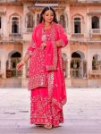 MOST PICKED GEORGETTE EMBROIDERY SEQUENCE WORK TOP PALAZZO WITH DUPATTA PARTY WEAR WHOLESALE PRICE ETHNIC GARMENT (5)