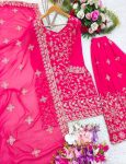 MOST PICKED GEORGETTE EMBROIDERY SEQUENCE WORK TOP PALAZZO WITH DUPATTA PARTY WEAR WHOLESALE PRICE ETHNIC GARMENT (5)