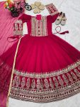 MOST PICKED GEORGETTE EMBROIDERY SERQUENCE WORK KID’S GOWN BOTTOM WITH DUPATTA (4)