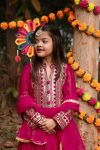 MOST PICKED GEORGETTE EMBROIDERY SERQUENCE WORK KID’S GOWN BOTTOM WITH DUPATTA (4)