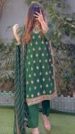 MOST PICKED GEORGETTE THREAD SEQUENCE DIAMOND WORK TOP BOTTOM WITH DUPATTA GREEN