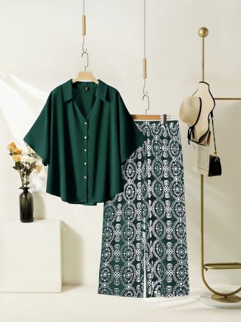 MOST PICKED RAYON DIGITAL PRINTED TOP WITH PALAZZO GREEN