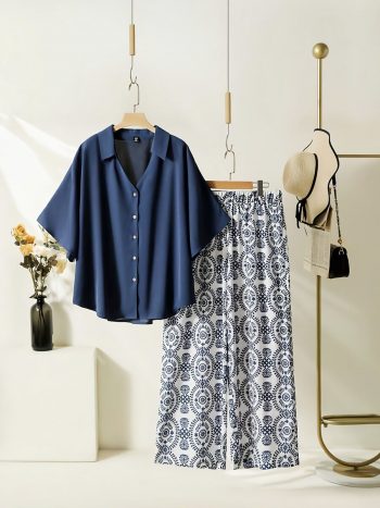 MOST PICKED RAYON DIGITAL PRINTED TOP WITH PALAZZO BLUE