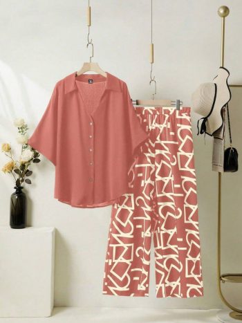 MOST PICKED RAYON DIGITAL PRINTED TOP WITH PALAZZO PEACH