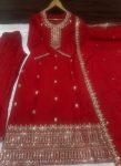 MOST PICKED ROMAL SILK EMBROIDERY SEQUENCE WORK TOP BOTTOM WITH DUPATTA PARTY WEAR WHOLESALE PRICE ETHNIC GARMENT (4)