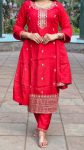 MOST PICKED ROMAL SILK EMBROIDERY SEQUENCE WORK TOP BOTTOM WITH DUPATTA PARTY WEAR WHOLESALE PRICE ETHNIC GARMENT (4)