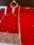 MOST PICKED ROMAL SILK EMBROIDERY SEQUENCE WORK TOP BOTTOM WITH DUPATTA PARTY WEAR WHOLESALE PRICE ETHNIC GARMENT (4)