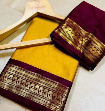 MOST PICKED SOFT SILK WEAVING ZARI BORDER WORK SAREE WITH UNSTITCHED BLOUSE YELLOW