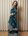 MOST PICKED VELVET SEQUENCE EMBROIDERY LACE WORK TOP PALAZZO WITH DUPATTA PARTY WEAR WHOLESALE PRICE ETHNIC GARMENT (10)