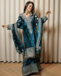 MOST PICKED VELVET SEQUENCE EMBROIDERY LACE WORK TOP PALAZZO WITH DUPATTA PARTY WEAR WHOLESALE PRICE ETHNIC GARMENT (10)