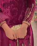 MOST PICKED VELVET ZARI EMBROIDERI WORK TOP PALAZZO WITH DUPATTA PARTY WEAR WHOLESALE PRICE ETHNIC GARMENT (7)
