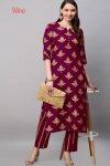 NEW ARIIVAL RAYON FOIL PRINTED TOP BOTTOM WINE