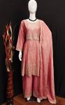 NEW ARRIVAL CHINON EMBRIDERY SEQUENCE WORK TOP PALAZZO WITH DUPATTA WEDDING WEAR WHOLESALE PRICE ETHNIC GARMENT (5)