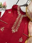 NEW ARRIVAL CHINON EMBROIDERY SEQUENCE WORK TOP PALAZZO WITH DUPATTA PARTY WEAR WHOLESALE PRICE ETHNIC GARMENT (8)