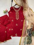 NEW ARRIVAL CHINON EMBROIDERY SEQUENCE WORK TOP PALAZZO WITH DUPATTA PARTY WEAR WHOLESALE PRICE ETHNIC GARMENT (8)