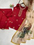 NEW ARRIVAL CHINON EMBROIDERY SEQUENCE WORK TOP PALAZZO WITH DUPATTA PARTY WEAR WHOLESALE PRICE ETHNIC GARMENT (8)