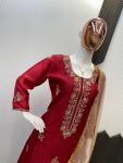 NEW ARRIVAL CHINON EMBROIDERY SEQUENCE WORK TOP PALAZZO WITH DUPATTA PARTY WEAR WHOLESALE PRICE ETHNIC GARMENT (8)