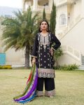 NEW ARRIVAL CHINON HEAVY EMBROIDERY CODING SEQUENCE WORK TOP PALAZZO WITH DUPATTA PARTY WEAR WHOLESALE PRICE ETHNIC GARMENT (5)
