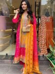 NEW ARRIVAL CHINON SILK DIGITAL PRINT WITH REAL MIRROR AND DIAMOND HANDWORK TOP BOTTOM WITH DUPATTA FESTIVE WEAR WHOLESALE PRICE ETHNIC GARMENT (6)