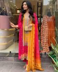 NEW ARRIVAL CHINON SILK DIGITAL PRINT WITH REAL MIRROR AND DIAMOND HANDWORK TOP BOTTOM WITH DUPATTA FESTIVE WEAR WHOLESALE PRICE ETHNIC GARMENT (6)
