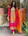 NEW ARRIVAL CHINON SILK DIGITAL PRINT WITH REAL MIRROR AND DIAMOND HANDWORK TOP BOTTOM WITH DUPATTA FESTIVE WEAR WHOLESALE PRICE ETHNIC GARMENT (6)