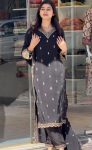 NEW ARRIVAL CHINON SILK EMBROIDERY SEQUENCE WORK TOP BOTTOM WITH DUPATTA FESTIVE WEAR WHOLESALE PRICE ETHNIC GARMENT (7)