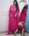 NEW ARRIVAL CHINON SILK EMBROIDERY WORK TOP BOTTOM WITH DUPATTA PARTY WEAR WHOLESALE PRICE ETHNIC GARMENT (5)