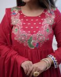 NEW ARRIVAL CHINON SILK EMBROIDERY WORK TOP BOTTOM WITH DUPATTA PARTY WEAR WHOLESALE PRICE ETHNIC GARMENT (4)