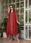 NEW ARRIVAL COTTON PRINTED PLAIN TOP BOTTOM WITH DUPATTA MAROON