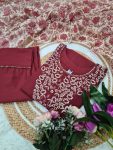 NEW ARRIVAL COTTON SILK EMBROIDERY WORK TOP BOTTOM WITH DUPATTA CASUAL WEAR WHOLESALE PRICE ETHNIC GARMENT (5)
