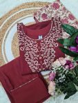 NEW ARRIVAL COTTON SILK EMBROIDERY WORK TOP BOTTOM WITH DUPATTA CASUAL WEAR WHOLESALE PRICE ETHNIC GARMENT (5)