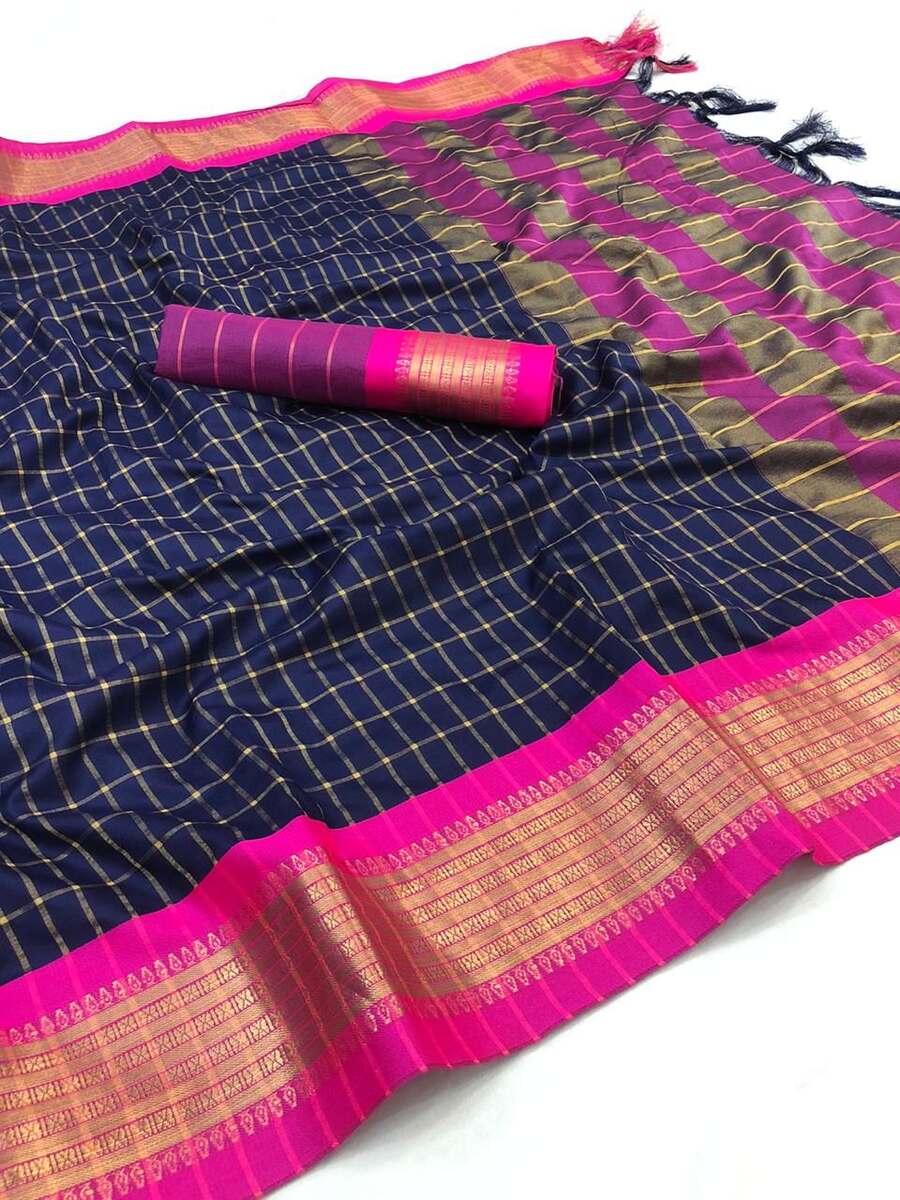 NEW ARRIVAL COTTON SILK JECQUARD WEAVING WORK SAREE WITH UNSTITCHED BLOUSE FESTIVE WEAR WHOLESALE PRICE ETHNIC GARMENT (25)
