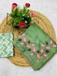 NEW ARRIVAL CRUSH GEORGETTE THREAD EMBROIDER WORK SAREE WITH UNSTITCH BLOUSE FESTIVE WEAR WHOLESALE PRICE ETHNIC GARMENT (1)