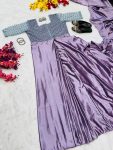 NEW ARRIVAL DEVSENA SATIN EMBROIDERY SEQUENCE WORK READY TO WEAR GOWN SAREE WITH ATTACHED DUPATTA PARTYWEAR WHOLESALE PRICE ETHNIC GARMENT (3)