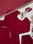 NEW ARRIVAL FAUX GEORGETTE EMBROIDERY SEQUENCE LACE WORK GOWN BOTTOM WITH DUPATTA FESTIVE WEAR WHOLESALE PRICE ETHNIC GARMENT (11)