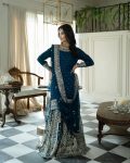 NEW ARRIVAL FAUX GEORGETTE EMBROIDERY SEQUENCE WORK TOP GHARARA WITH DUPATTA WEDDING WEAR WHOLESALE PRICE ETHNIC GARMENT (4)