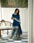 NEW ARRIVAL FAUX GEORGETTE EMBROIDERY SEQUENCE WORK TOP GHARARA WITH DUPATTA WEDDING WEAR WHOLESALE PRICE ETHNIC GARMENT (4)