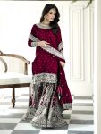 NEW ARRIVAL FAUX GEORGETTE EMBROIDERY SEQUENCE WORK TOP SHARARA WITH DUPATTA FESTIVE WEAR WHOLESALE PRICE ETHNIC GARMENT (6)