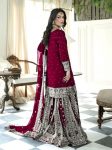 NEW ARRIVAL FAUX GEORGETTE EMBROIDERY SEQUENCE WORK TOP SHARARA WITH DUPATTA FESTIVE WEAR WHOLESALE PRICE ETHNIC GARMENT (6)