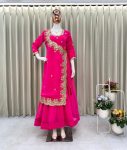 NEW ARRIVAL GEORGETTE CODING SEQUENCE EMBROIDERY WORK ONLY GOWN PARTY WEAR WHOLESALE PRICE ETHNIC GARMENT (5)