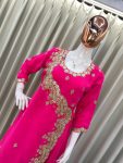 NEW ARRIVAL GEORGETTE CODING SEQUENCE EMBROIDERY WORK ONLY GOWN PARTY WEAR WHOLESALE PRICE ETHNIC GARMENT (5)