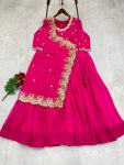 NEW ARRIVAL GEORGETTE CODING SEQUENCE EMBROIDERY WORK ONLY GOWN PARTY WEAR WHOLESALE PRICE ETHNIC GARMENT (5)