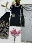 NEW ARRIVAL GEORGETTE EMBROIDERY SEQUENCE WORK TOP SHARARA WITH DUPATTA PARTY WEAR WHOLESALE PRICE ETHNIC GARMENT (5)