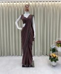 NEW ARRIVAL GEORGETTE SEQUENCE EMBROIDERY WORK READY TO WEAR SAREE KOTI WAIST BELT WITH STITCHED BLOUSE WEDDING WEAR WHOLESALE PRICE ETHNIC GARMENT (3)