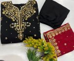 NEW ARRIVAL GEORGETTE SEQUENCE EMBROIDERY WORK TOP BOTTOM WITH DUPATTA PARTY WEAR WHOLESALE PRICE ETHNIC GARMENT (6)