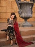 NEW ARRIVAL GEORGETTE SEQUENCE EMBROIDERY WORK TOP BOTTOM WITH DUPATTA PARTY WEAR WHOLESALE PRICE ETHNIC GARMENT (6)